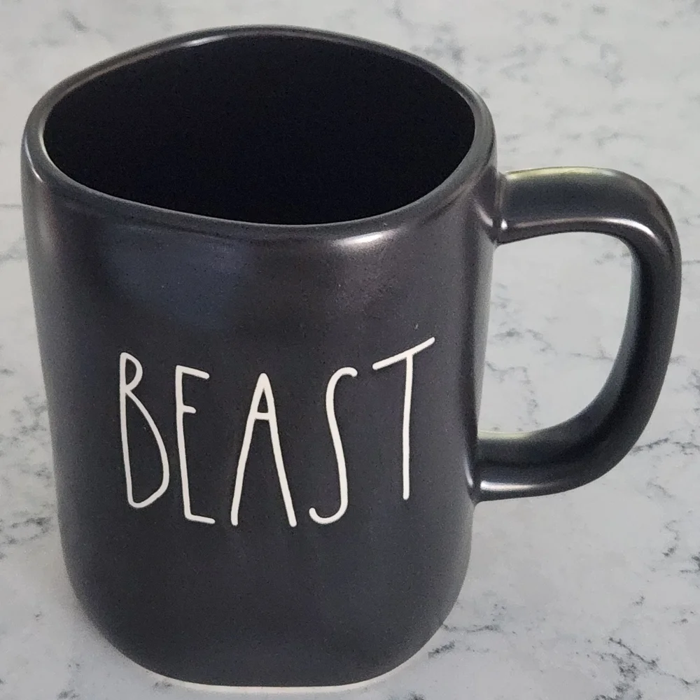 Rae Dunn Black Matte Beast Spellout Mug Halloween Wabi-sabi Artisan Collection